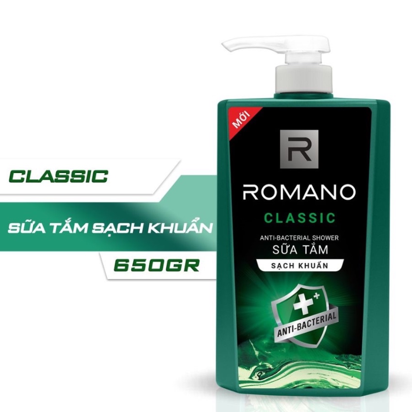 Sữa Tắm Sạch Khuẩn Romano Classic Anti-Bacterial Shower (650g) 
